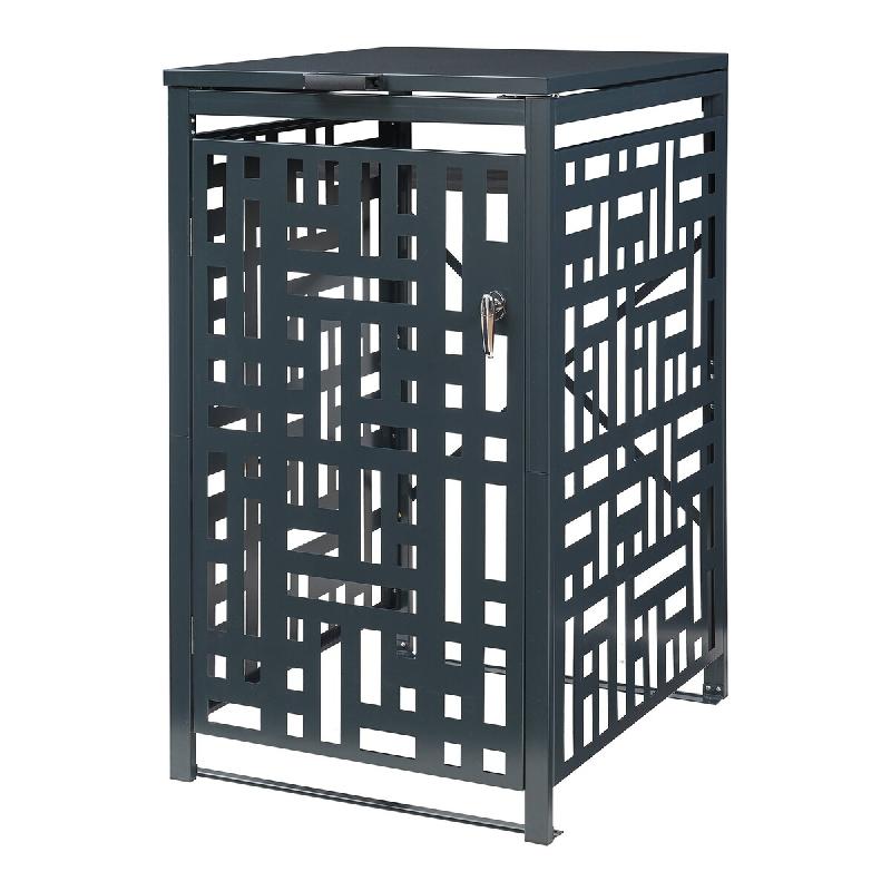 Helloshop26 - Cache-poubelle pour 1 poubelle de 240 L acier galvanisé anthracite 03_0009089 - 3000224501885_0