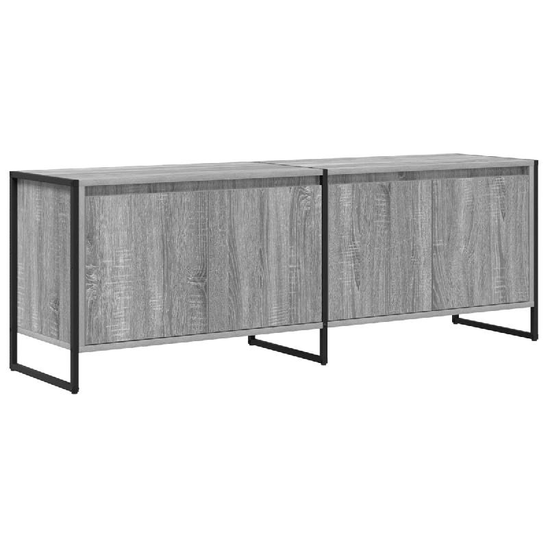 Helloshop26 - Meuble TV design industriel rectangulaire 140 x 36 x 49 cm espace de rangement moderne en bois d'ingénierie gris 02_0054544 - gris Bois_0