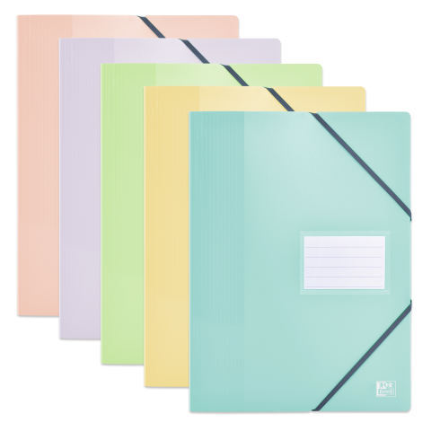 LOT DE 10 - PROTÈGE-DOCUMENTS OXFORD SCHOOL LIFE A4 80POCHETTES POLYPRO OPAQUE PASTEL ASSORTI