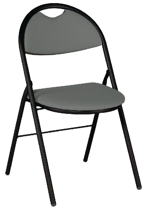 LOT DE 4 CHAISES PLIANTES CLAP PIÈTEMENT NOIR PVC M1 URBAN CENDRE - MANUTAN COLLECTIVITÉS