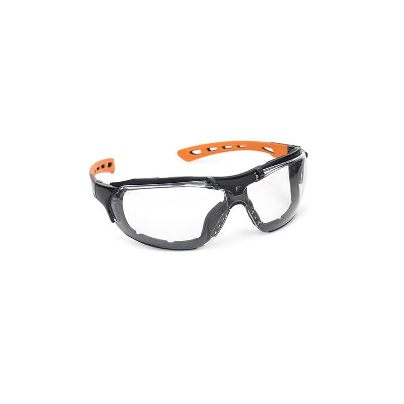 Lunettes de protection EUROLUX noir/orange, incolore anti-buée N 0% métal - COVERGUARD | MO60990_0