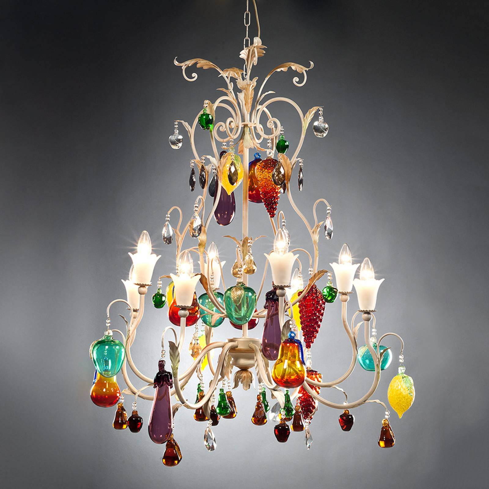 FERRO LUCE LUSTRE DESIGN ORIGINAL MELDRA À 8 LAMPES