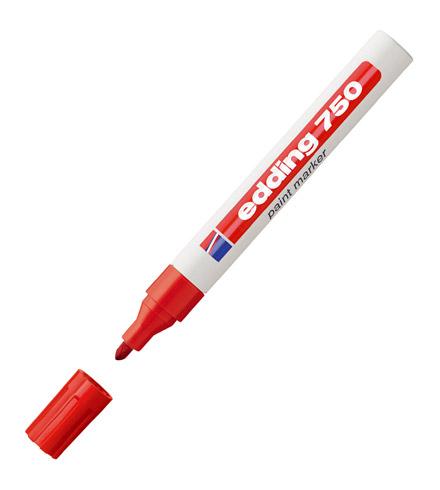 MARQUEUR PERMANENT EDDING 750 PEINTURE POINTE OGIVE 2 À 4 MM ROUGE