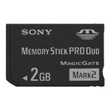 'MEMORY STICK PRO DUO MARK2' CARTE MÉMOIRE 2 GO AVEC ADAPTATEUR MEMORY STICK DUO.