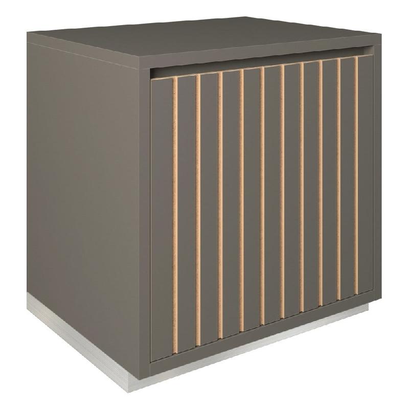 Meuble Vertigo T03 1 porte MDF naturel et anthracite 60x47x60 cm_0