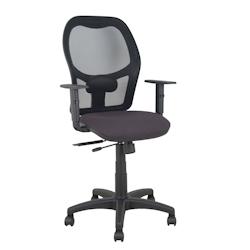 Piqueras y Crespo Silla Alocén traslack malla negra asiento bali gris oscuro brazos regulables - gris multi-matériau 345TKM840B600B10CRN_0