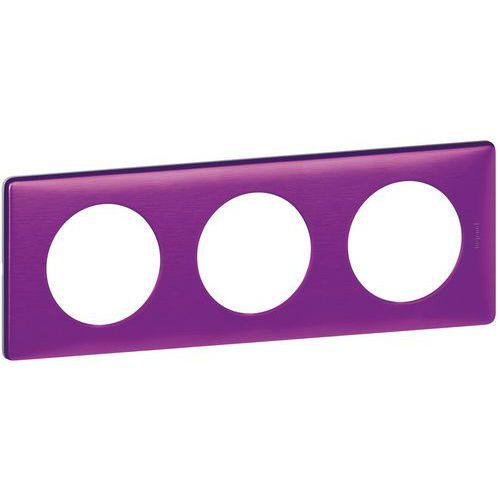 PLAQUE CÉLIANE MÉTAL 3 POSTES VIOLET IRISÉ - LEGRAND