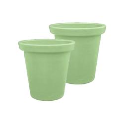PLAST'UP ROTOMOULAGE Pot de fleurs rond xxl delight 420l- lot de 2 - VERTPISTACHE - vert 0637962082654_0