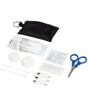 POCHETTE PORTE-CLÉS 16 PIÈCES POUR PREMIERS SECOURS VALDEMAR - NOIR - KITS DE PREMIERS SECOURS PUBLICITAIRES