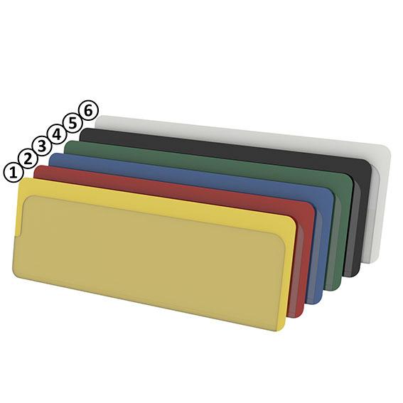 Pochette pour étiquettes autocollante double ouverture 37x105 vertical - Lot de 50 - plastique et PVC - couleurs variées_0