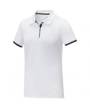 POLO MORGAN À MANCHES COURTES DEUX TONS FEMME BLANC - TEXTILES MODE PERSONNALISÉS