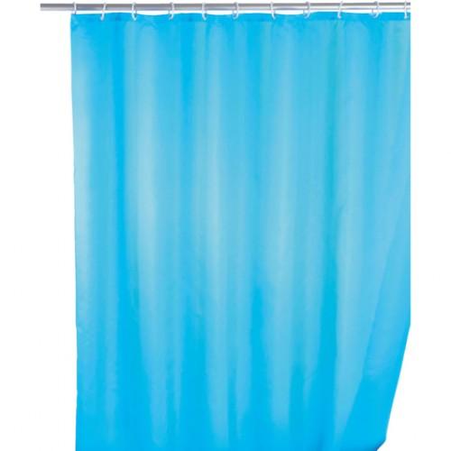 RIDEAU DE DOUCHE ANTI-MOISISSURE COULEUR UNIE - 180 X 200 CM - BLEU WENKO