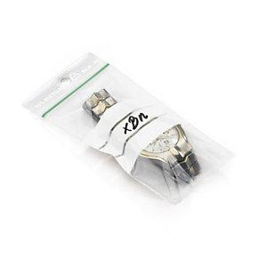 SACHET ZIP 50% RECYCLÉ À BANDES BLANCHES 60 MICRONS RAJA 27X38 CM