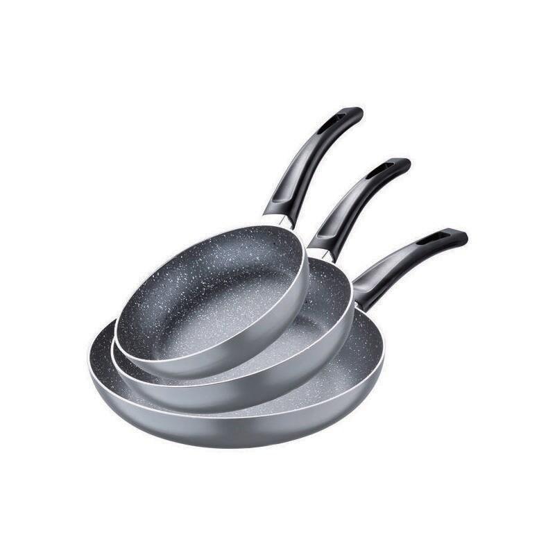 San Ignacio Black Soul Marble - Set de 3 Poêles (16/20/24 cm) en Aluminium Embouti Compatible Induction - aluminium SANIG-6941349572770_0