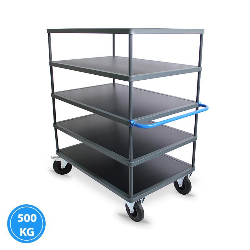 Servante d'atelier Manuest - 5 plateaux en MDF - 300 et 500 kg - Format 1200 x 800_0