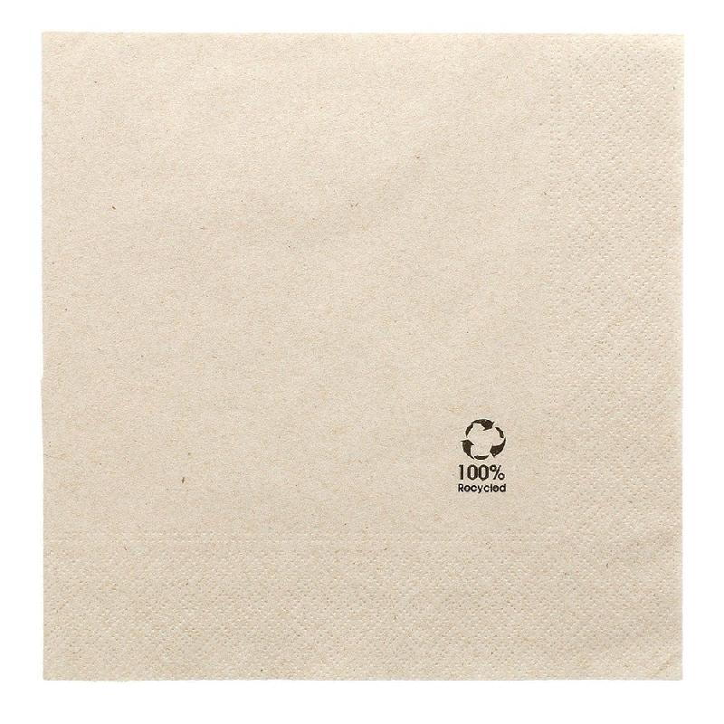 Serviette Ecolabel 2 plis Paper Pack 18G/M2 39x39cm naturel ouate - par 1600_0