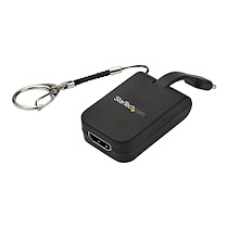 STARTECH.COM COMPACT USB C TO HDMI ADAPTER, 4K 30HZ USB TYPE-C TO HDMI 1.4 VIDEO DISPLAY CONVERTER WITH KEYCHAIN RING, USB-C DP ALT MODE TO HDMI MONITOR DONGLE, THUNDERBOLT 3 COMPATIBLE - USB-C KEYCHAIN ADAPTER (CDP2HDFC) - ADAPTATEUR VIDÉO - HDMI / USB