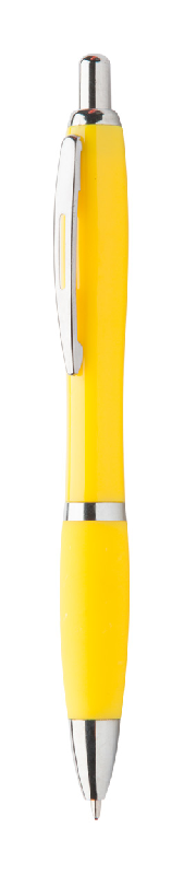 Stylo à bille en plastique - encre bleue - couleur jaune - 11g_0