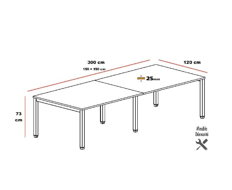 Table de reunion tempo 8-10 personnes - MOBEL LINEA - blanc 9010, blanc, 300_0