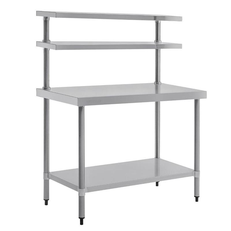 Table inox avec 2 étagères supérieures 1200mm - CC359_0