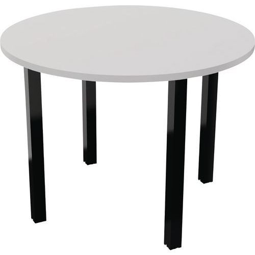 TABLE RÉUNION ARCHE Ø 100 CM 4 PIEDS GRIS CLAIR / NOIR - BURONOMIC