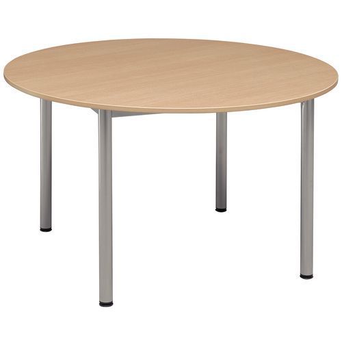 TABLE RONDE 120 HETRE R PIED ALU