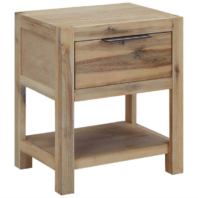 VidaXL Table de chevet avec tiroir 40x30x48 cm Bois d'acacia solide - Bois massif 245683_0