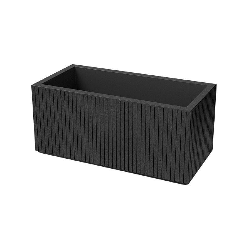 WellHome - Pot en polyéthylène rotomoulé 58L 80x38x36cm en coloris Charbon - Coro Case - noir plastique WH17344_0