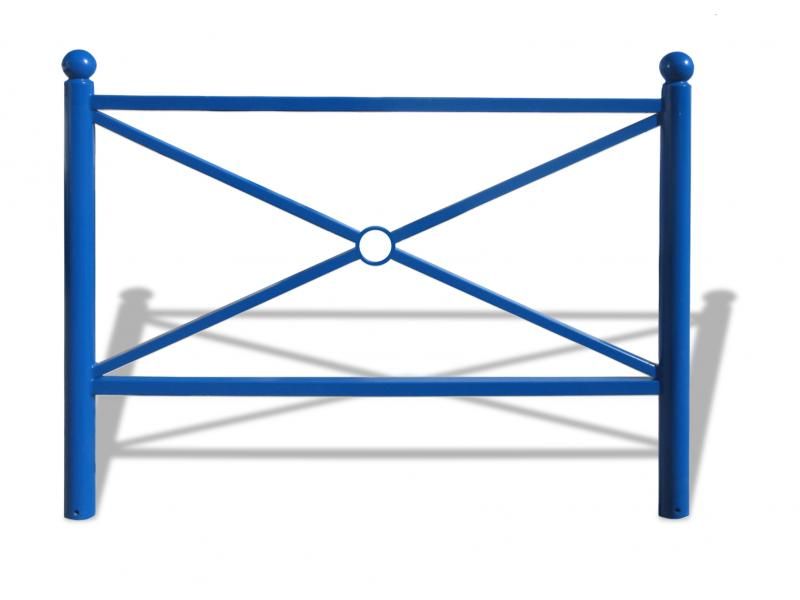 Barrière urbaine BAR3503A - Urban'NT - en acier avec potelets Ø76 mm et main courante en tube 40x40 mm_0