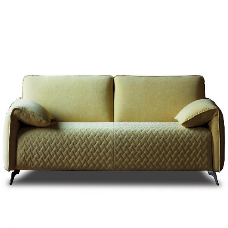 CANAPÉ CONVERTIBLE EPSILON 140*195 TISSU MARACAIBO VERT ANIS ASSISE PIQUÉE_0