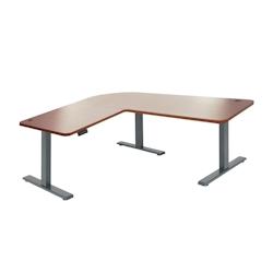 Décoshop26 - Bureau d'angle table d'ordinateur réglable en hauteur électriquement 178 x 178 cm HDF gris anthracite naturel 04_0006027 - gris 300026_0