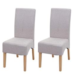 Décoshop26 - Lot de 2 chaises de salle à manger cuisine Latina design élégant tissu crème beige 04_0000243 - beige 3000254108986_0