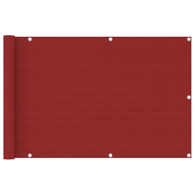Écran de balcon - Brise-vue protection confidentialité 90 x 400 cm - PEHD rouge - Réf. 02_0010363_0