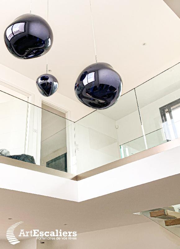 Garde-corps horizontal intérieur - bois, métal, inox - Art Escaliers_0