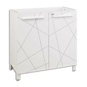 Gautier Office - Armoire bas Sunday blanc, portes Blanc Graphic - L80 x H79 x P40 cm_0