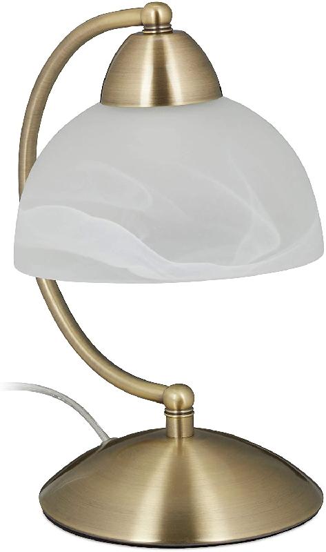 Lampe de table vintage verre opale laiton 40 watts 13_0001463