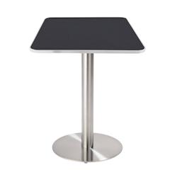 Oviala Business Table à manger 60 x 60 cm pied argent et revêtement noir/argent - noir métal 112817_0