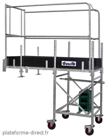PLATEFORME DE DÉPORT EN ACIER GALVANISÉ - 40.081 - HAUTEUR RÉGLABLE 0.90M À 1.30M - STABILITÉ AVEC CONTREPOIDS_0