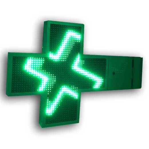 Trtabler - enseigne pharmacie LED 80 x 80 cm - La Fée Pharmacie - croix lumineuse animation 3D pré-programmée_0