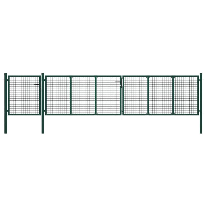 Vidaxl portail de jardin acier 500 x 100 cm vert 144317_0