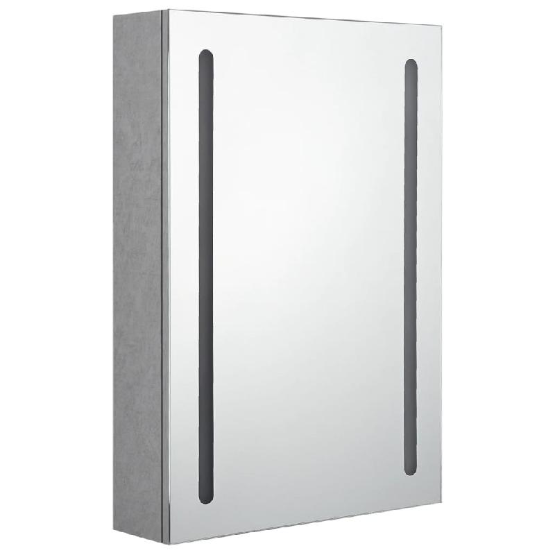 ARMOIRE DE SALLE DE BAIN À MIROIR LED 50 X 13 X 70 CM GRIS 02_0006604_0