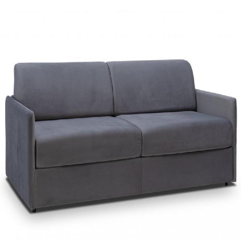 CANAPÉ LIT EXPRESS COLOSSE COUCHAGE 160 CM MATELAS ÉPAISSEUR 22 CM À MÉMOIRE DE FORME VELOURS GRIS ANTHRACITE_0