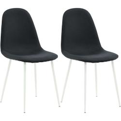 Chaise en tissu avec pieds en acier Polar (Lot de 2) Noir et blanc Venture Home - 3700866352738_0