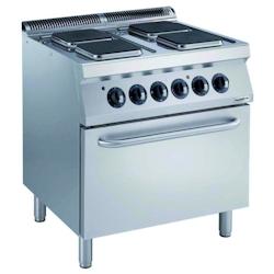 CombiSteel Cuisinière Électrique Pro 700 4 Plaques Carrées et Four Électrique 6 kW - COM-7488.0090_0