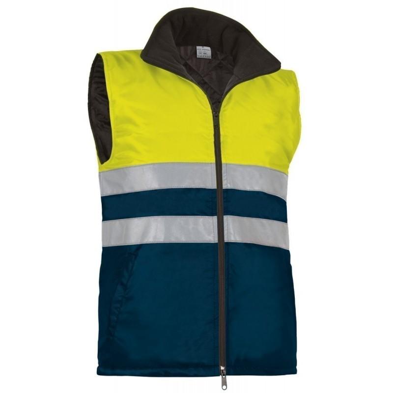 Gilet HV rétroréfléchissant matelassé 200g/m² - tissu imperméable et bandes cousues - Work-Tech Sélection_0
