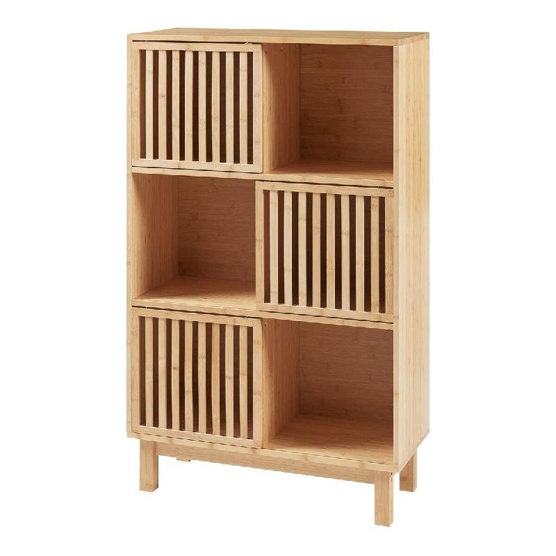 Helloshop26 - Bibliothèque polyvalente etagère 126 x 76 x 33 cm bambou naturel 03_0009003 - Bambou 3000224464500_0