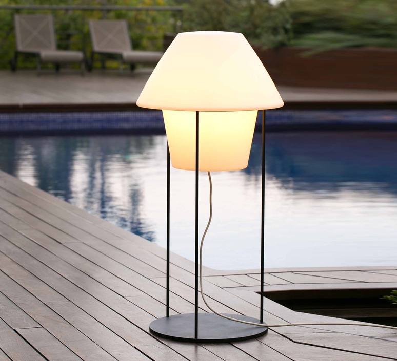 Lampadaire d'extérieur versus blanc - faro - l 50.0cm x h 124.0cm x p 50.0cm_0