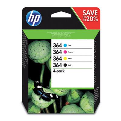 Pack 4 cartouches HP 364 noir et couleurs pour imprimantes jet d'encre_0