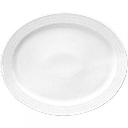 PLAT OVALE EN PORCELAINE BLANCHE INTENZZO - 310 X 380 X 30 MM