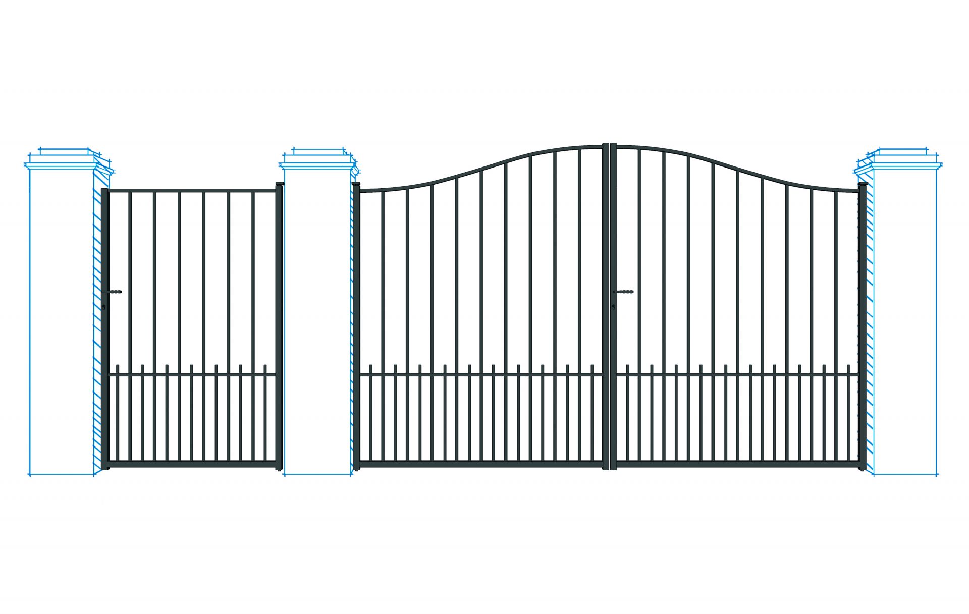 Portail coulissant Ibiza - Fer plat 35x8 - Ossature tube 35x35x2 - Barreaudage tube diamètre 17x2 - Livré avec accessoires_0